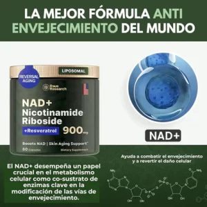 Suplemento NAD+ Nicotinamida Ribósido + Resveratrol (REUS RESEARCH)
